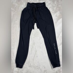 White Fox Black Spellout Lightweight Cotton Blend Jogger Athleisure Pants XS